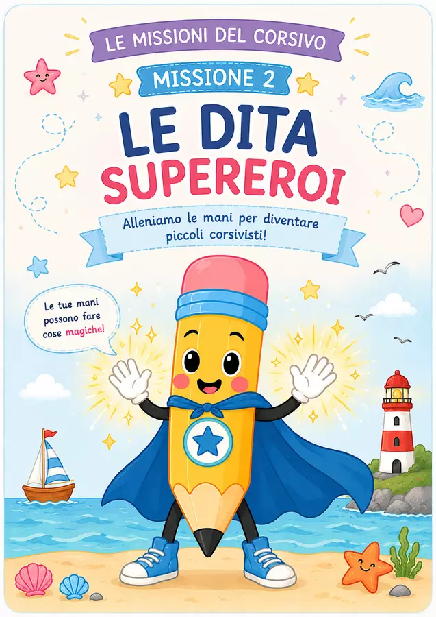 Copertina di Missione Corsivo 2 – Le Dita Supereroi